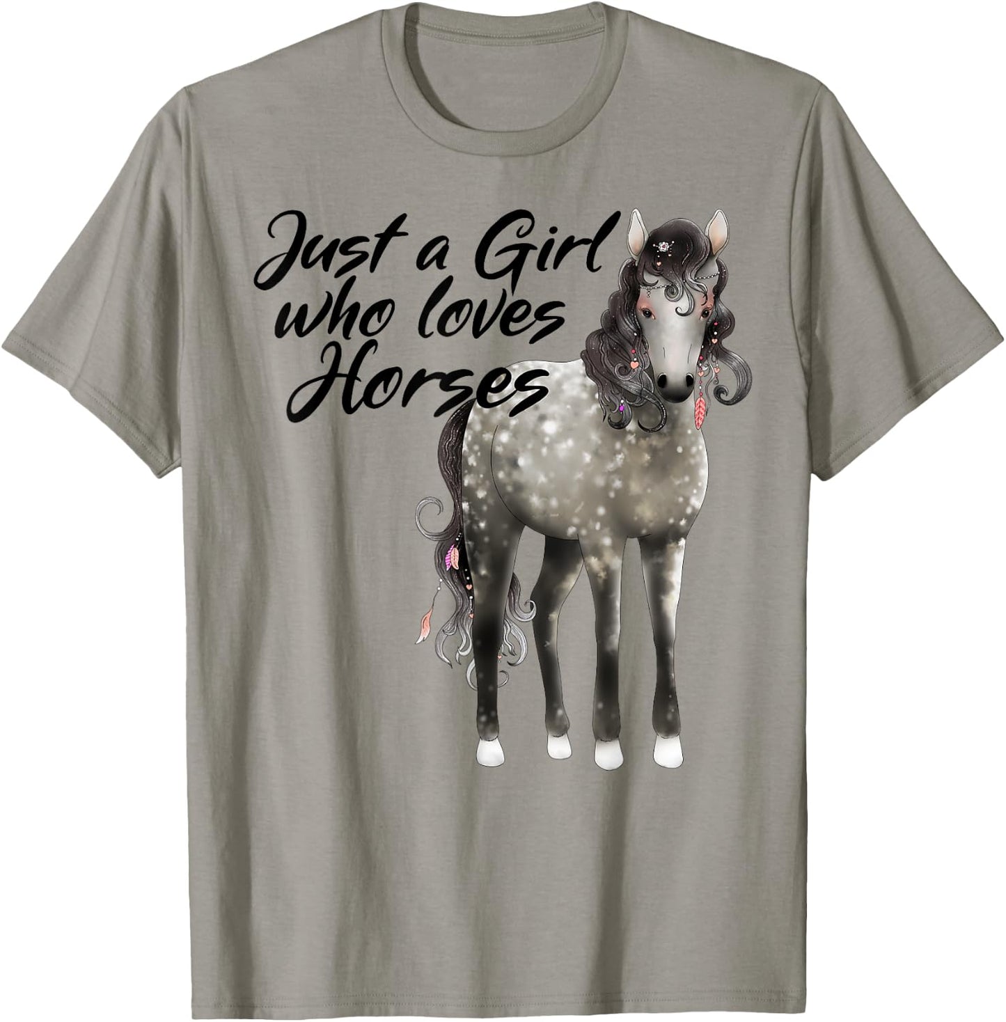Just a Girl Who Loves Horses Dapple Horse T-Shirt - T-Shirt | Sand