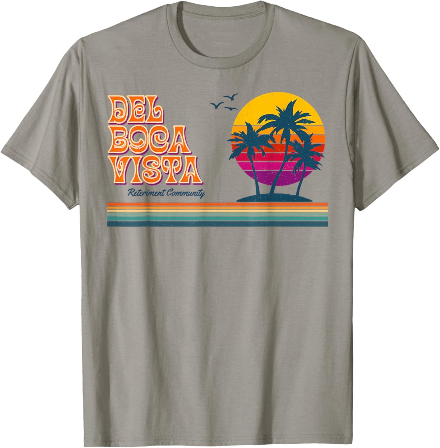 Vintage Del Boca Vista Sunset Palm trees T-Shirt - T-Shirt | Sand