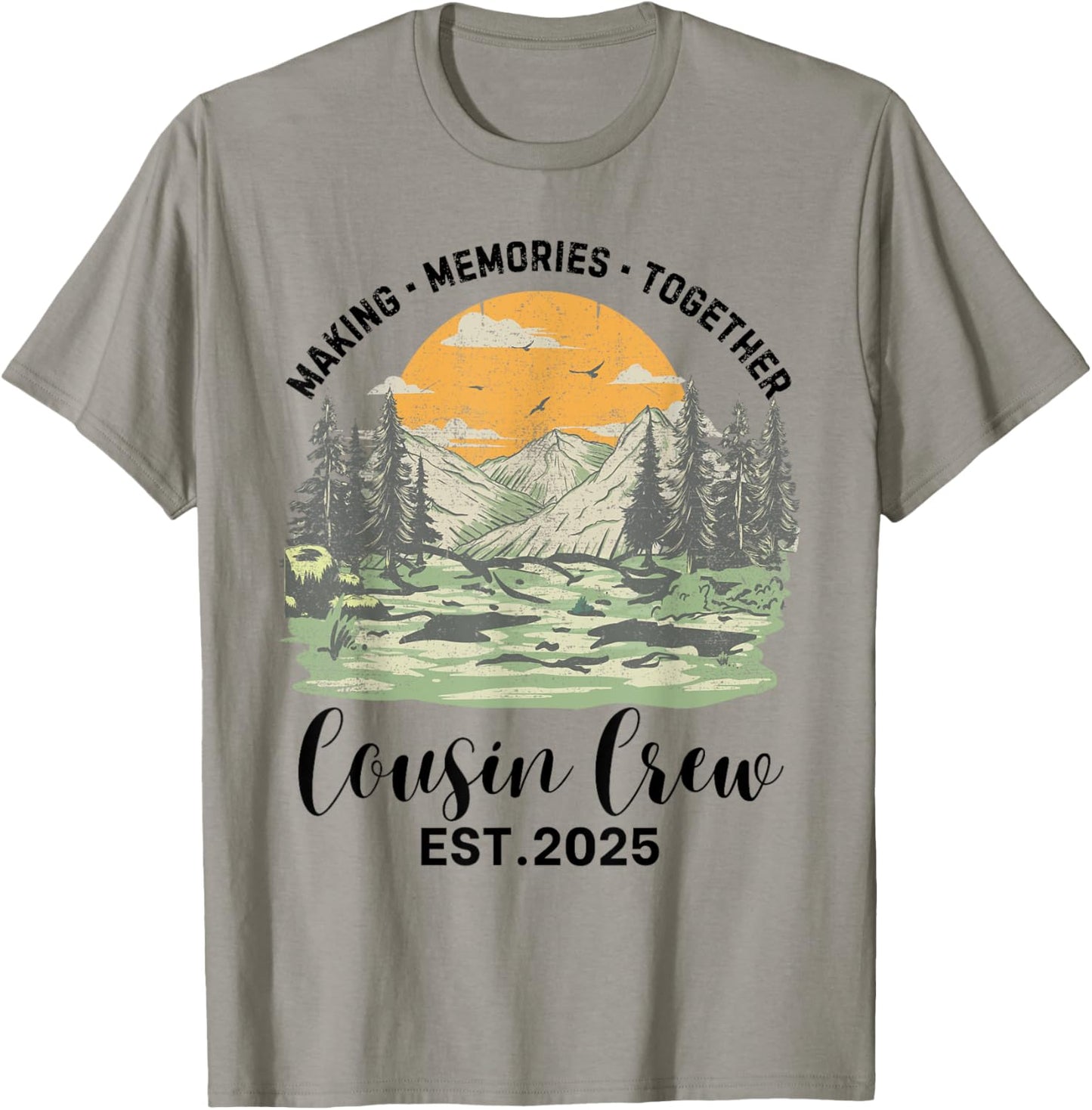 Cousin Crew 2025 Family Matching Camping Trip Camper Squad T-Shirt - T-Shirt | Sand
