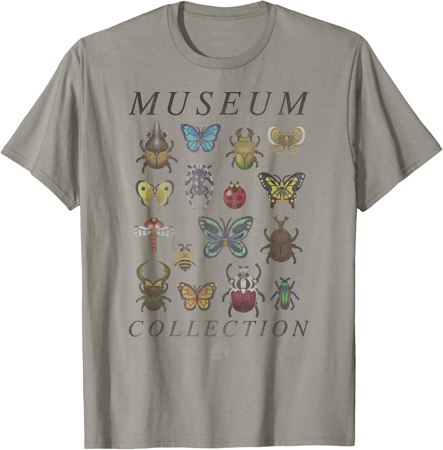 Animal Crossing Bugs Museum Collection Short Sleeve T-Shirt - T-Shirt | Sand