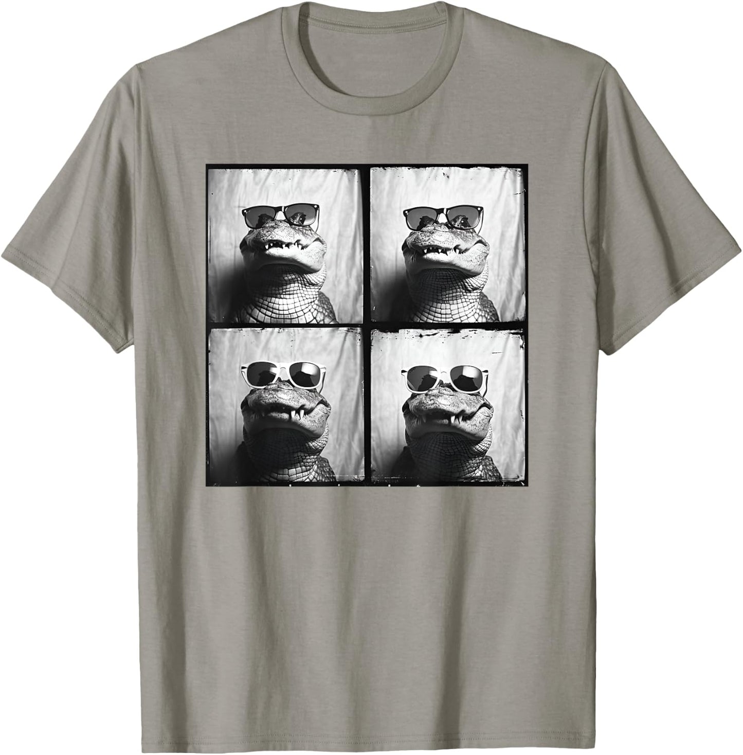 Crocodile Wearing Sunglasses Quirky Alligator Funny Animal T-Shirt - T-Shirt | Sand