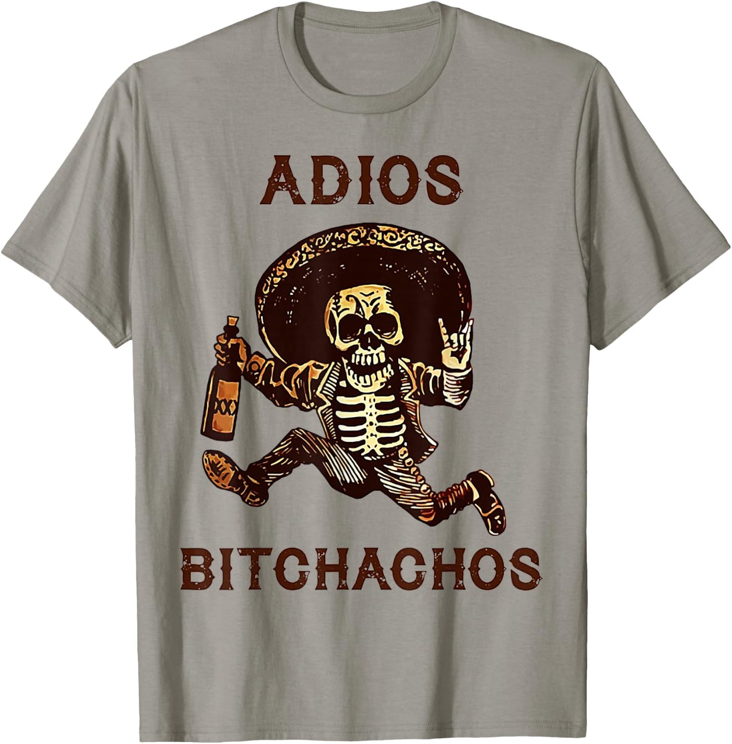 Adios Bitchachos Cinco De Mayo Skeleton Drinking T-Shirt - T-Shirt | Sand