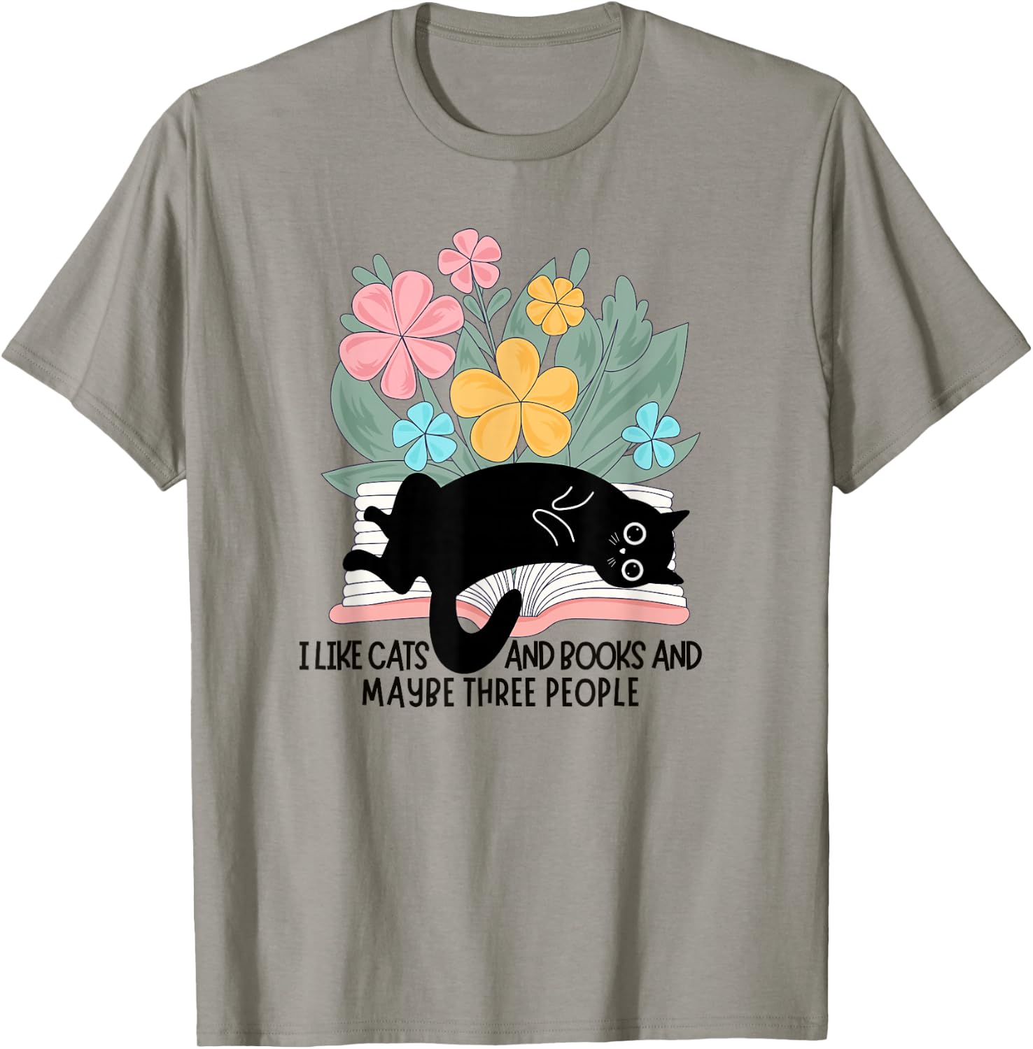 Funny Cat Meme I Like Cats And Books And Maybe Three People T-Shirt - T-Shirt | Sand