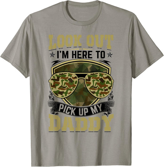 Homecoming Home Welcome dad Daddy Military Kids Girls Boys T-Shirt - T-Shirt | Sand