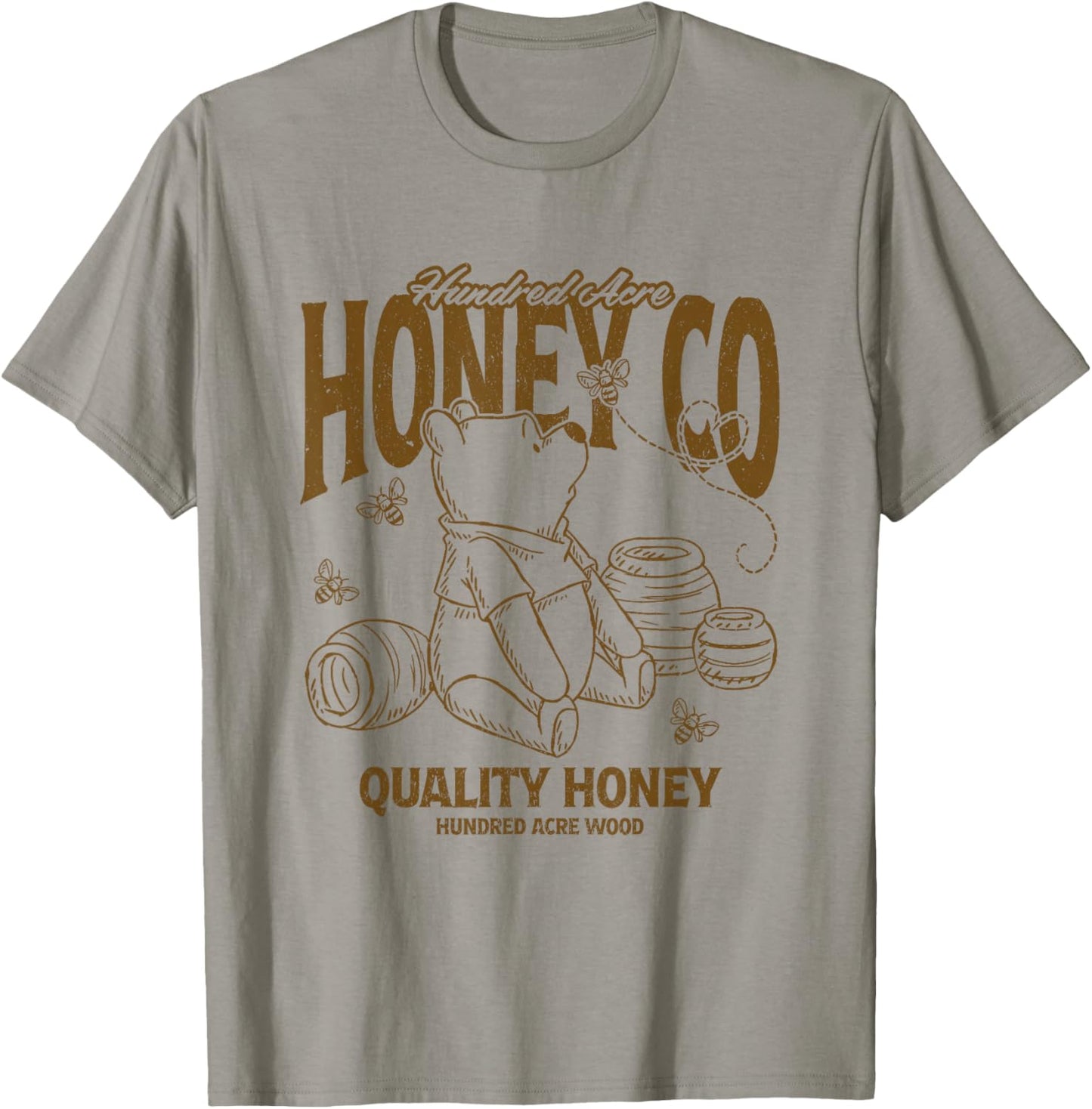 Disney Winnie the Pooh Hundred Acre Honey Co Big Chest Logo T-Shirt - T-Shirt | Sand