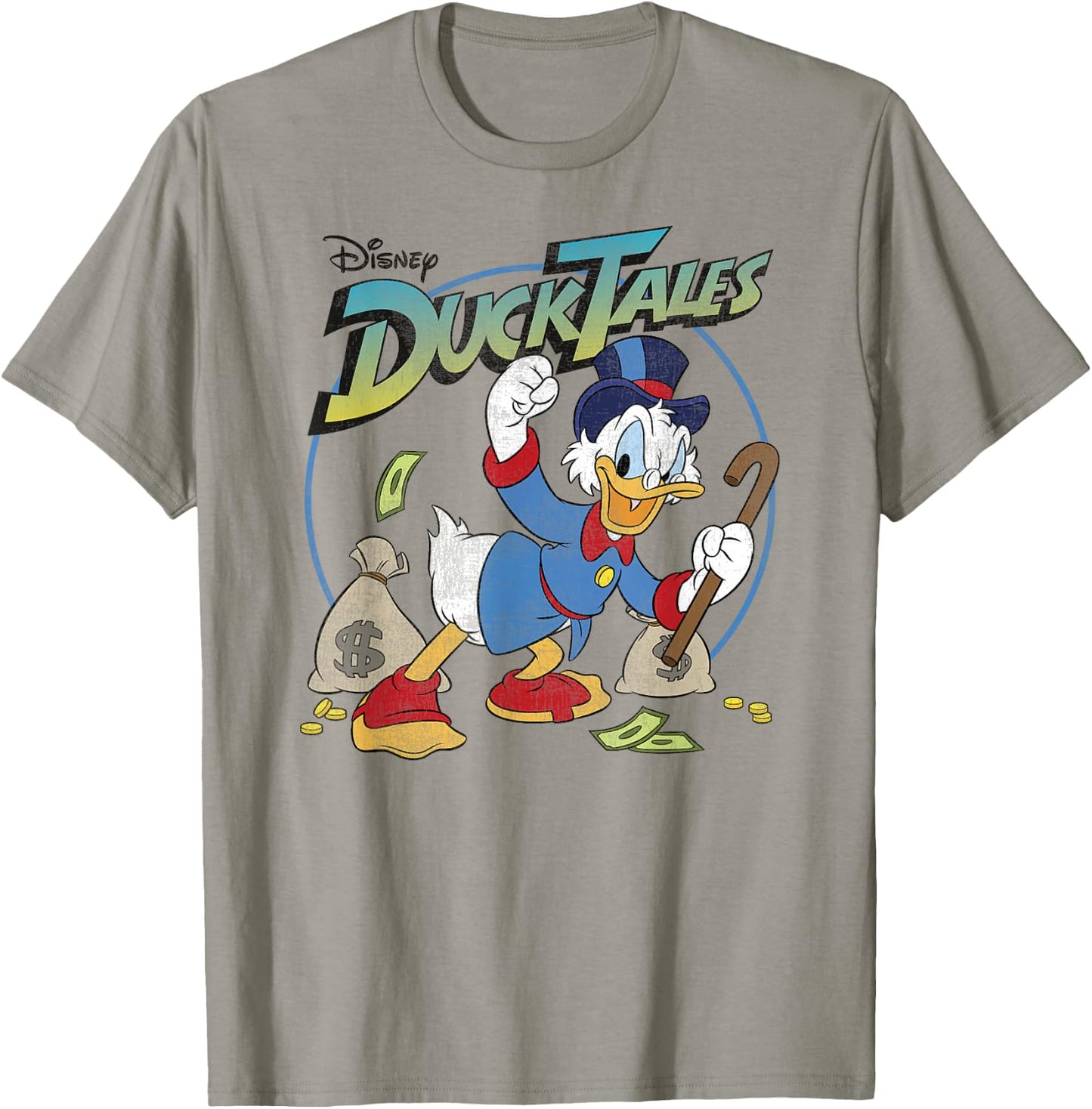 Disney DuckTales Scrooge McDuck With Money Bags Logo T-Shirt - T-Shirt | Sand