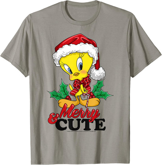 Looney Tunes Christmas Tweety Bird Merry & Cute T-Shirt - T-Shirt | Sand