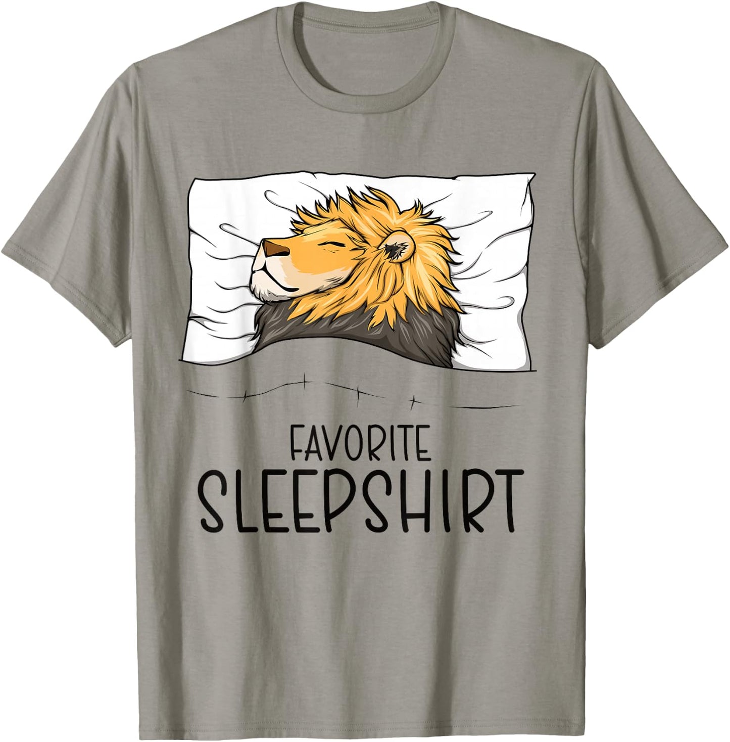 Favorite Sleepshirt Lion, Napping Lion Pajama T-Shirt - T-Shirt | Sand