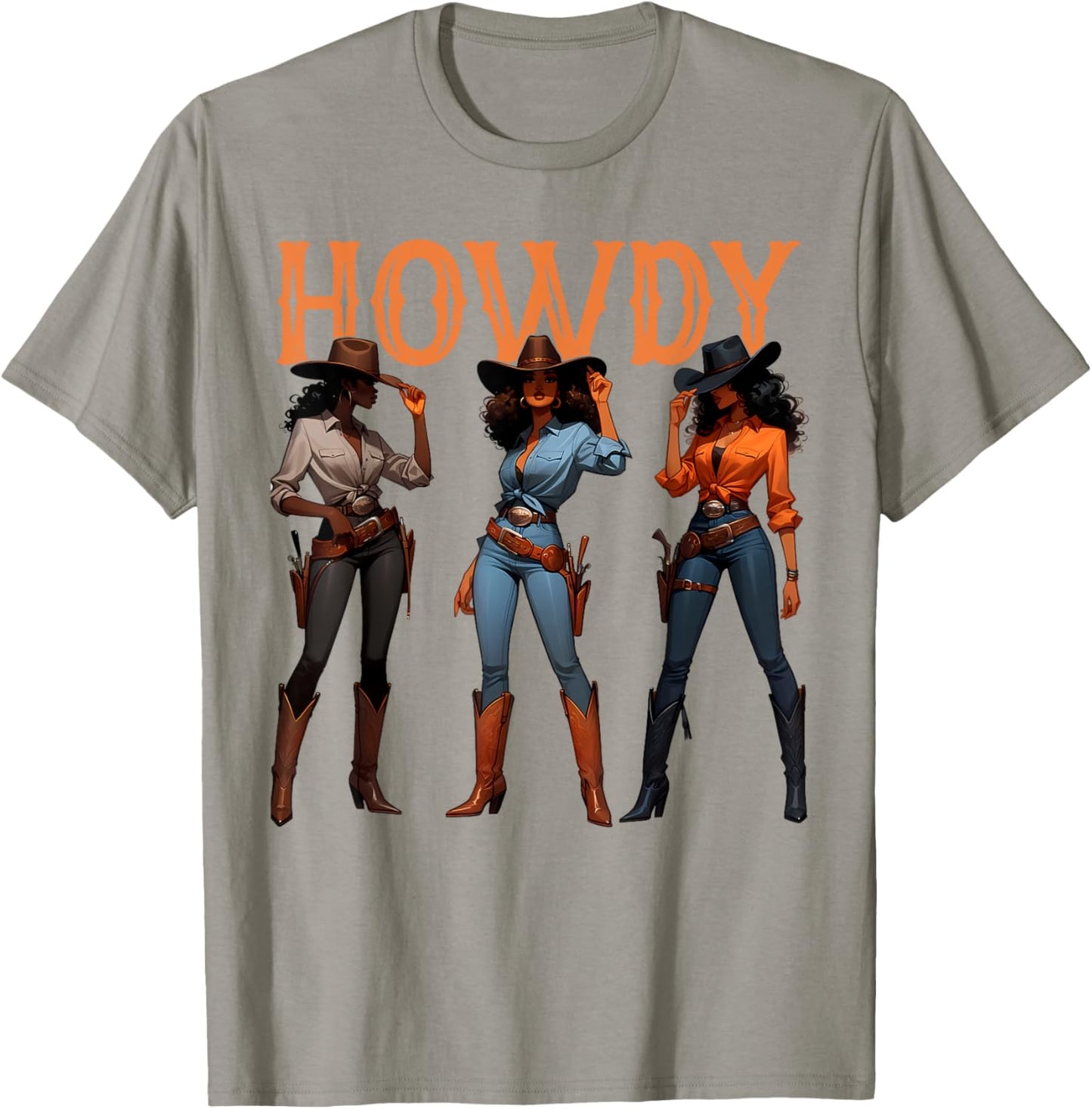 Black Cowgirl Western Rodeo Melanin History Howdy T-Shirt - T-Shirt | Sand