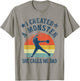 Proud Softball Dad - I created a monster she calls me dad T-Shirt - T-Shirt | Sand