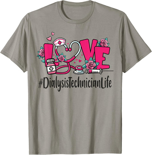 Dialysis Technician Love Valentines Day Cute Appreciation T-Shirt - T-Shirt | Sand