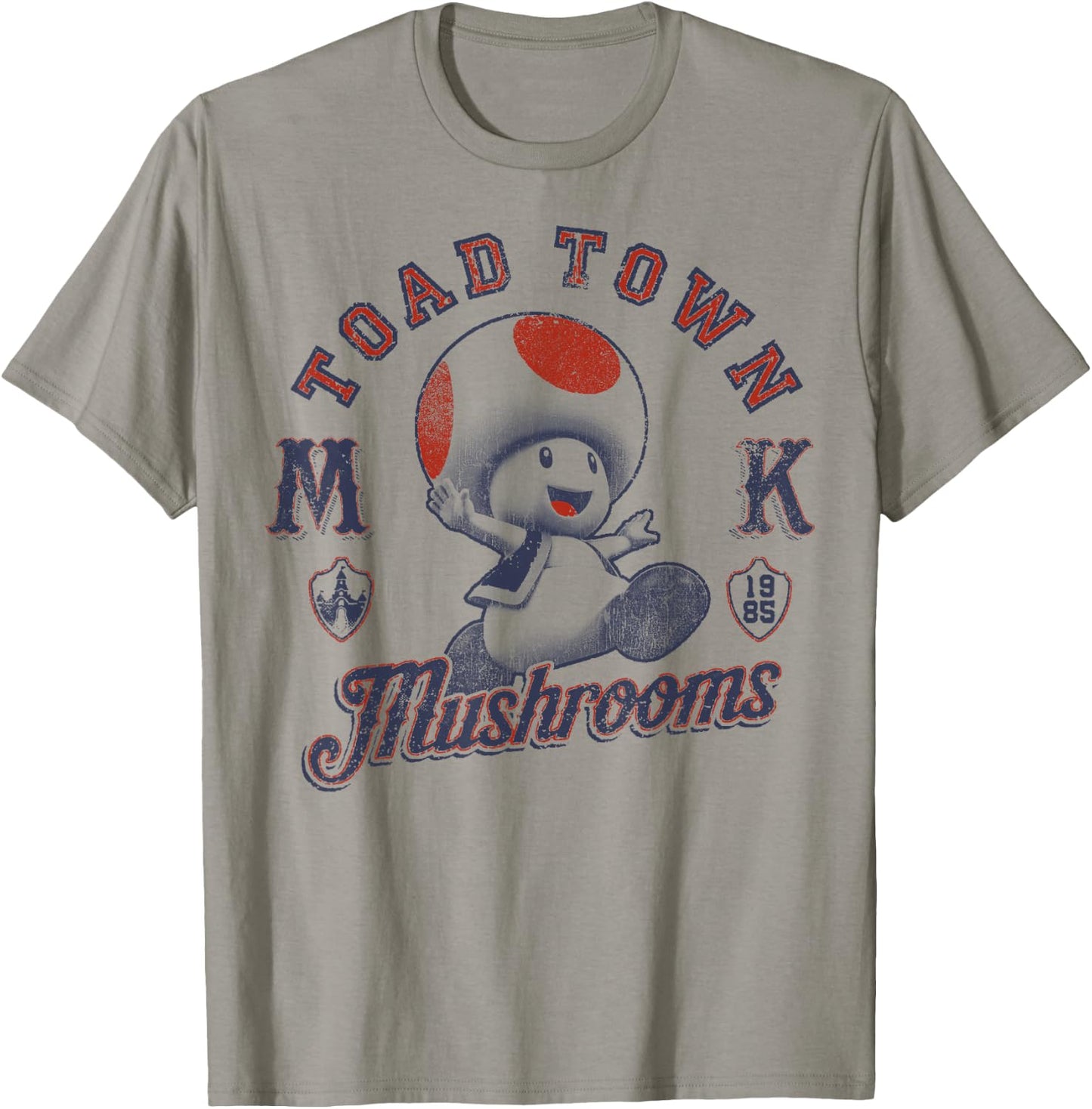 Super Mario Toad Town Mushrooms T-Shirt - T-Shirt | Sand