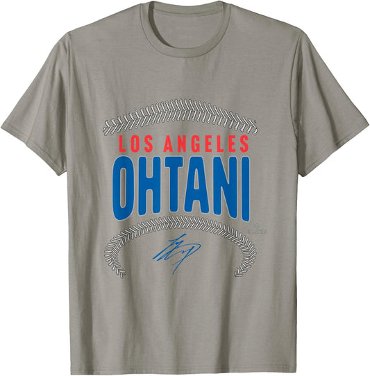 Shohei Ohtani Los Angeles Name & Number (Front & Back) MLBPA T-Shirt - T-Shirt | Sand