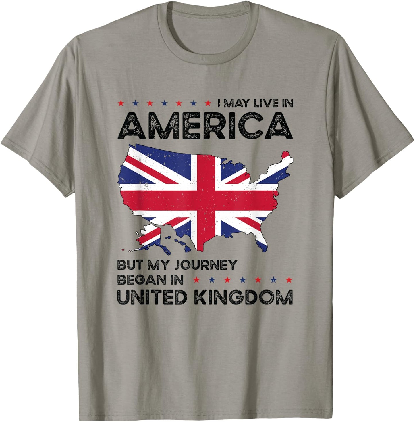 British American Patriot USA Grown United Kingdom UK US Flag T-Shirt - T-Shirt | Sand