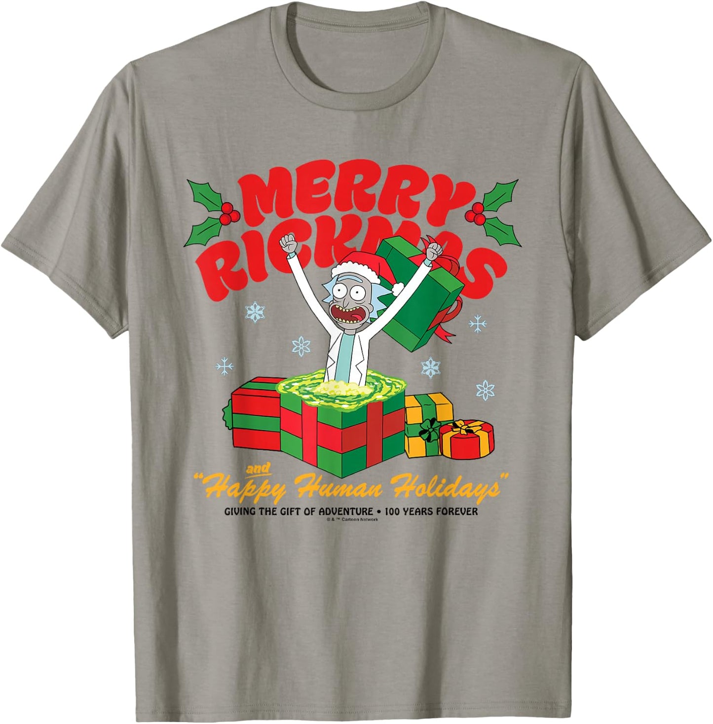 Rick and Morty Christmas Merry Rickmas Presents T-Shirt - T-Shirt | Sand