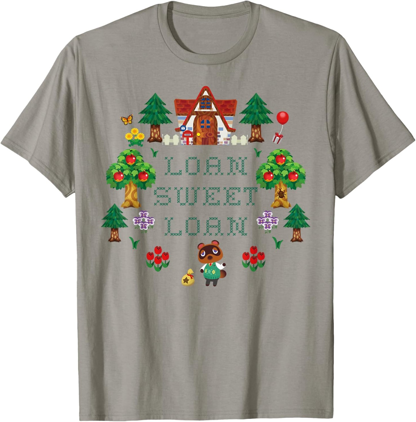 Animal Crossing Loan Sweet Loan Traditional Stitch Logo T-Shirt - T-Shirt | Sand