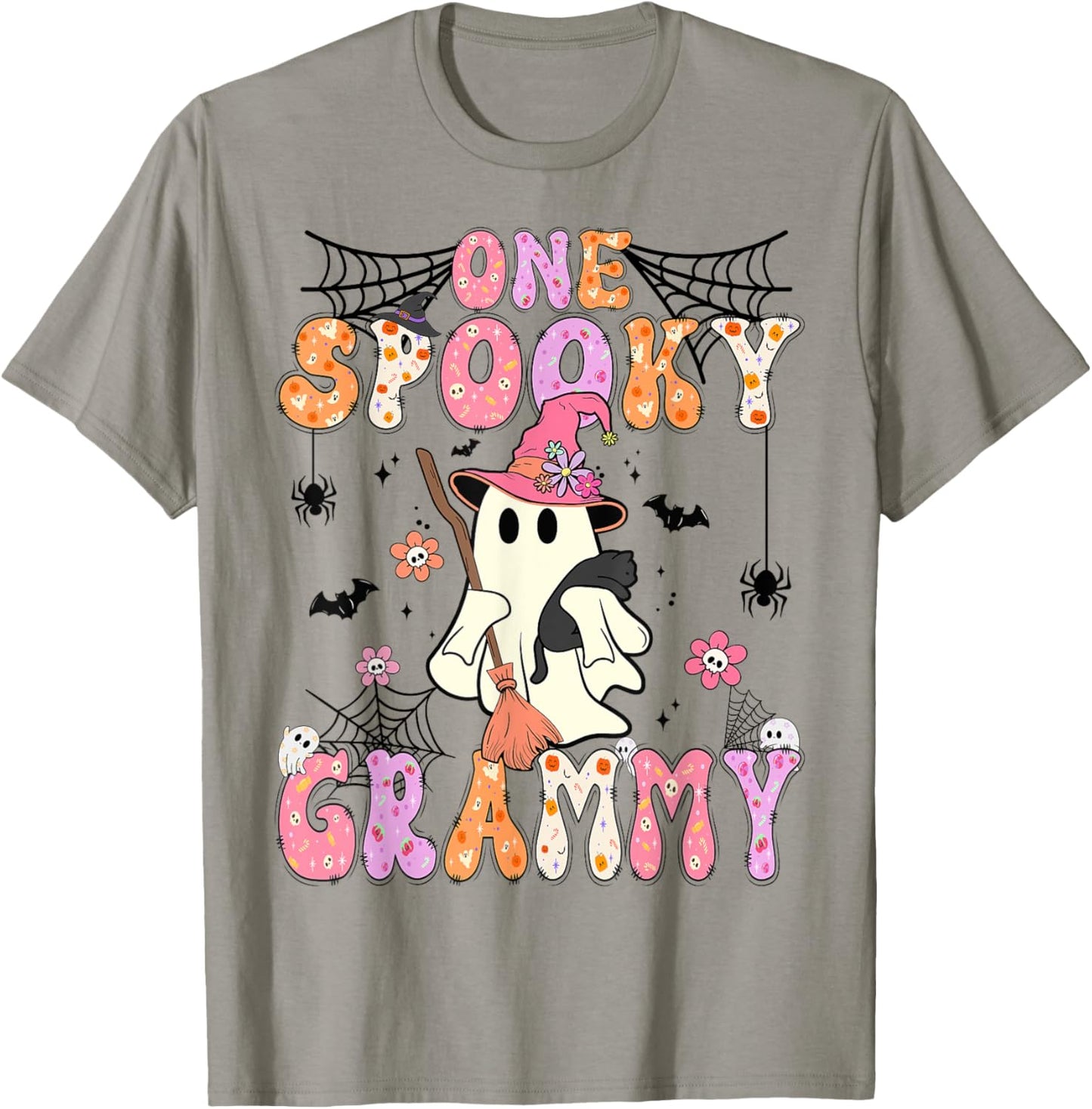 Groovy One Spooky Grammy Retro Halloween Cute Ghost T-Shirt - T-Shirt | Sand