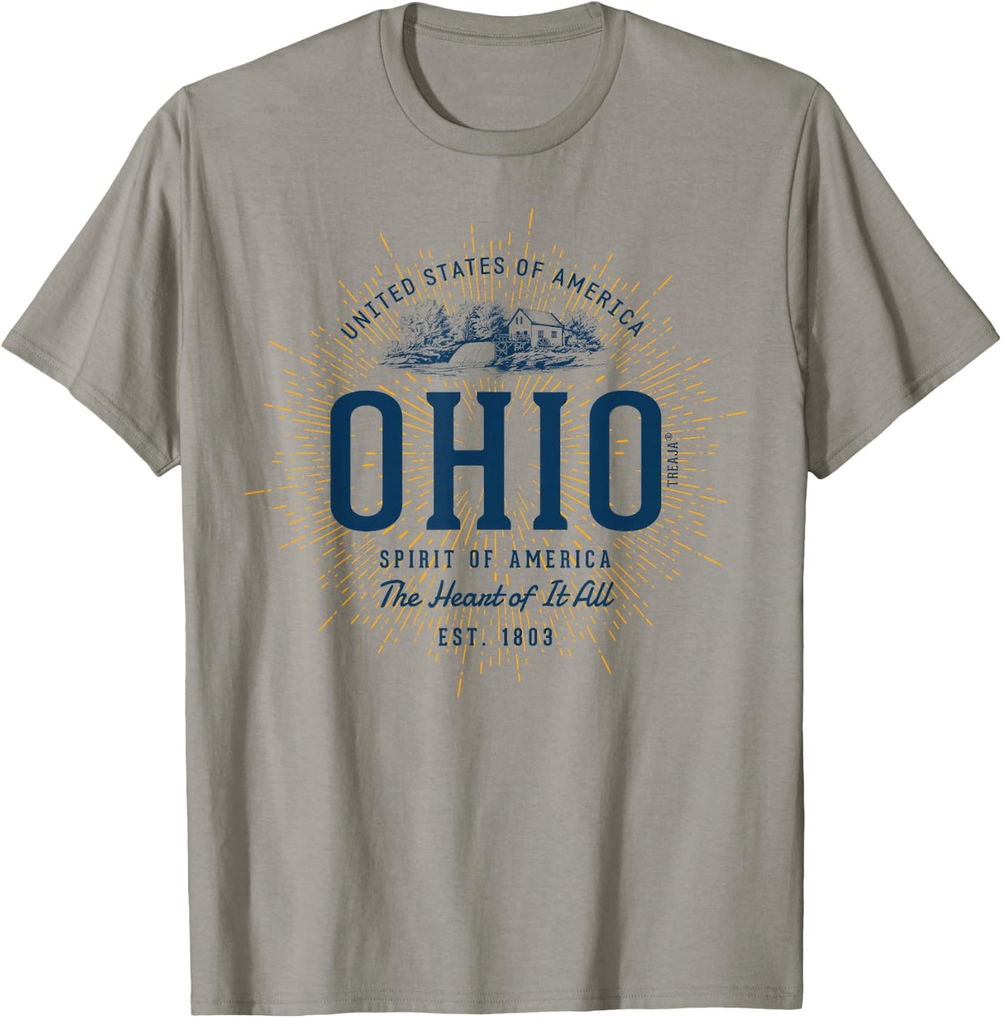 Vintage Styled State of Ohio Retro T-Shirt - T-Shirt | Sand