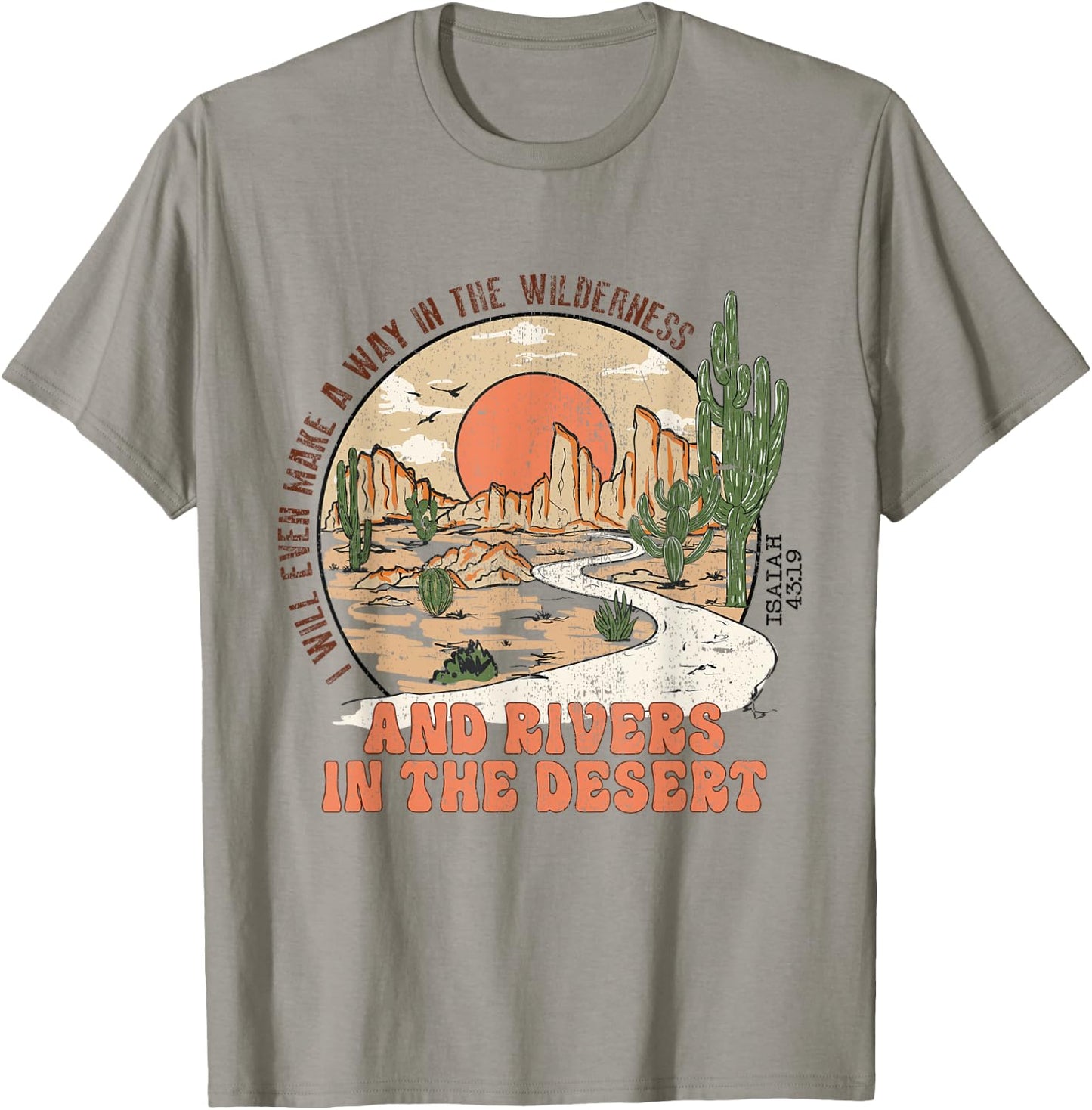 Retro Vintage Isaiah 43:19 I Will Make a Way Christian Jesus T-Shirt - T-Shirt | Sand