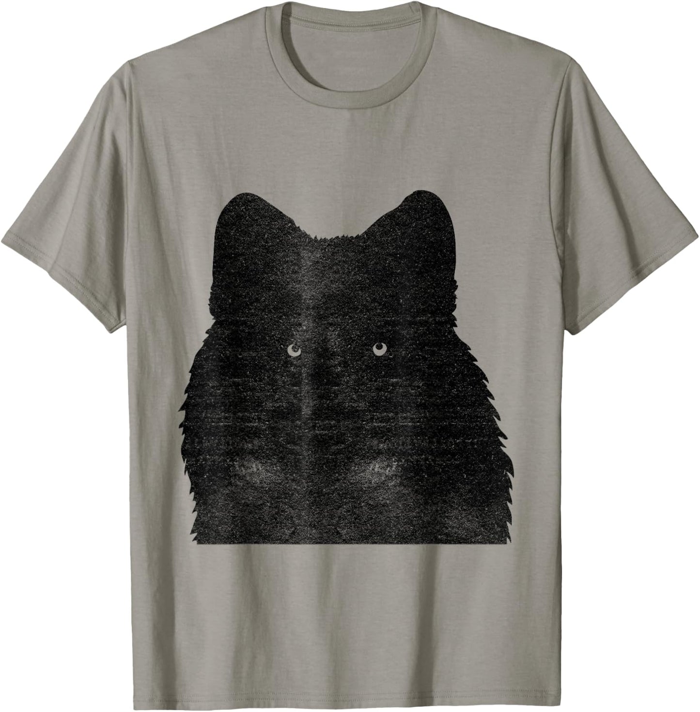Awesome Black Wolf Face T-Shirt - T-Shirt | Sand