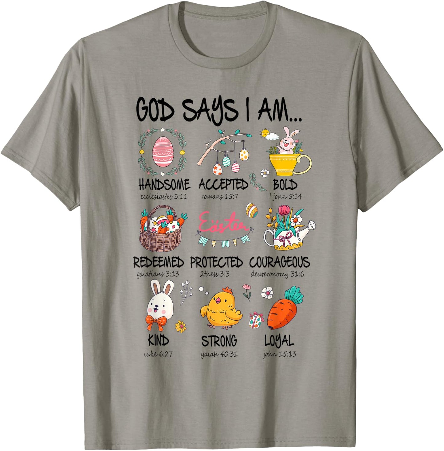 Cute God Says I Am Christian Jesus Happy Easter Day Girl Kid T-Shirt - T-Shirt | Sand
