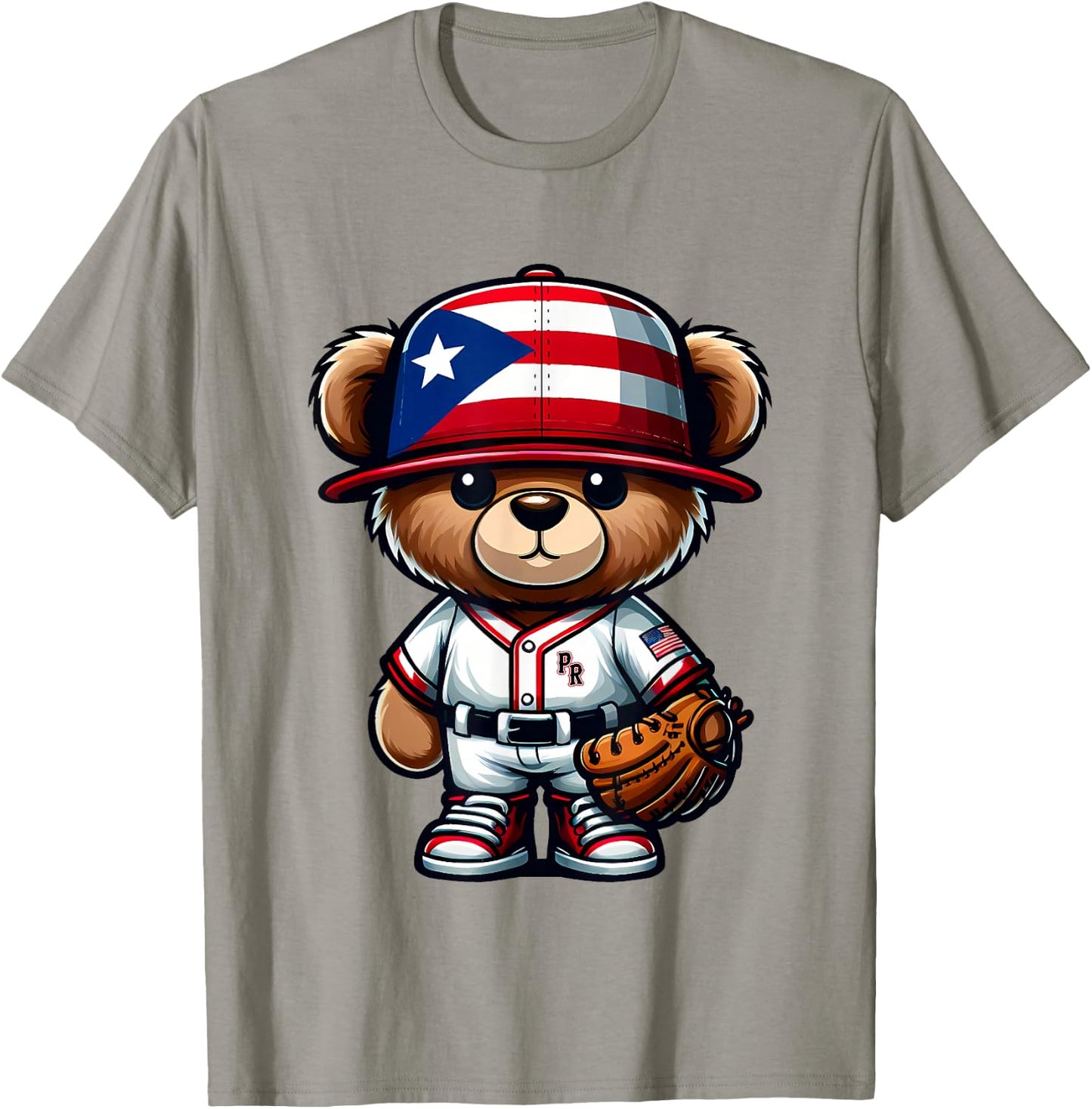 Puerto Rico Baseball Shirt Cute Teddy Bear Boricua Jersey PR T-Shirt - T-Shirt | Sand