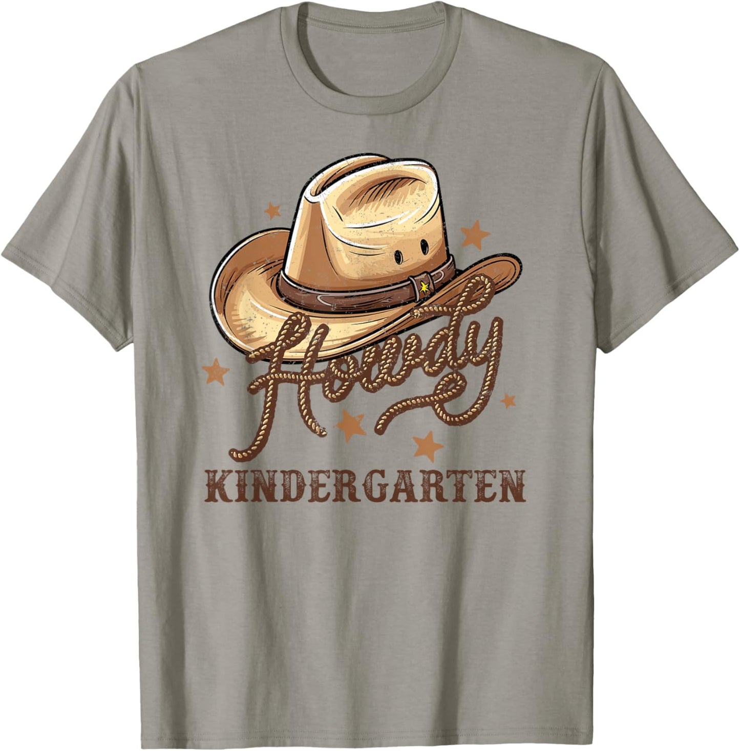 Kindergarten Teacher Rodeo Cowboy Western Howdy Kindergarten T-Shirt - T-Shirt | Sand
