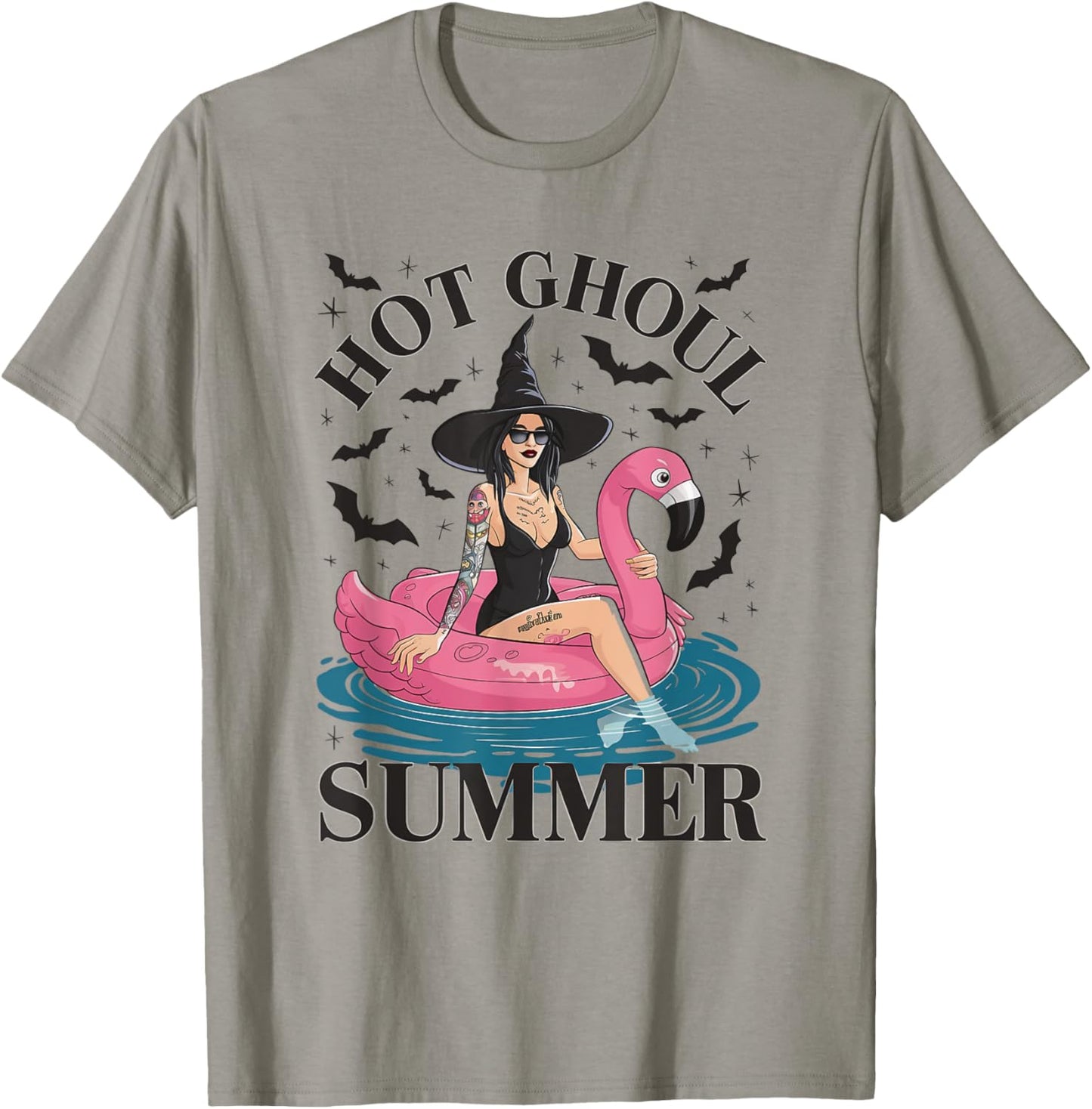 Hot Ghoul Summer Funny Witch Gothic Spooky Retro Halloween T-Shirt - T-Shirt | Sand
