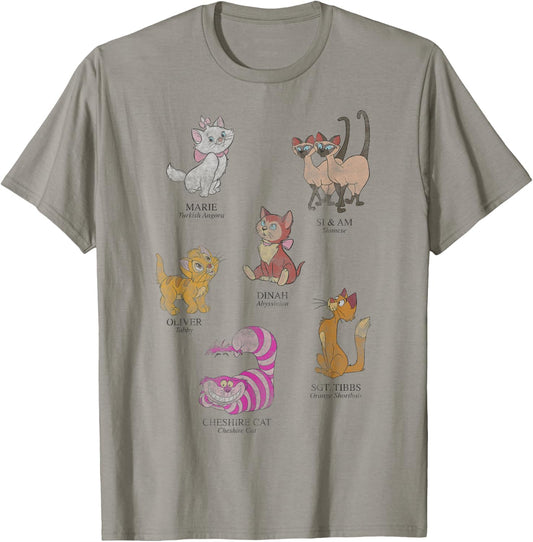 Disney Mickey and Friends Cat Names and Breeds Textbook T-Shirt - T-Shirt | Sand