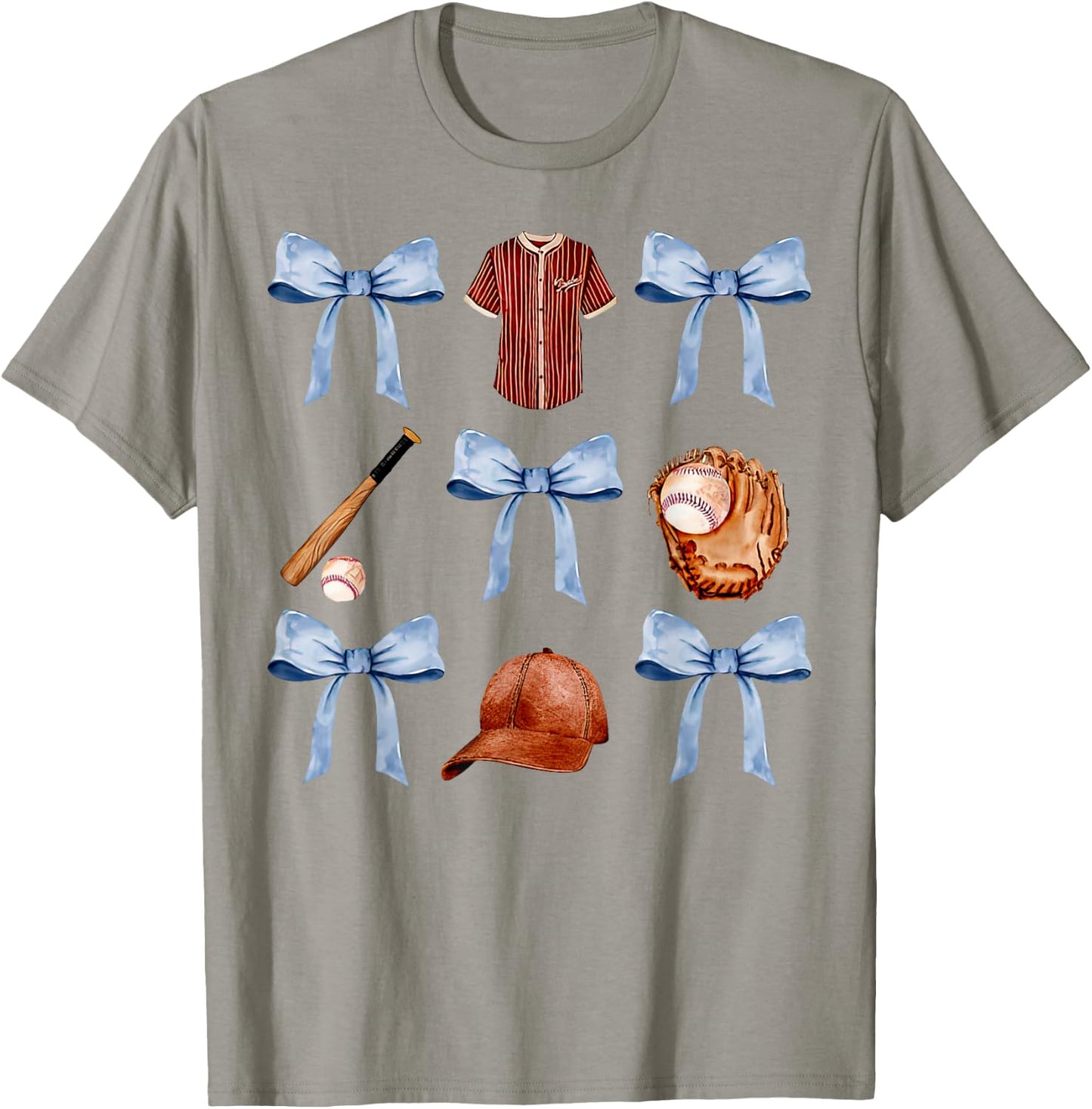 Baseball Coquette Bow Mothers Day Baseball Mama T-Shirt - T-Shirt | Sand