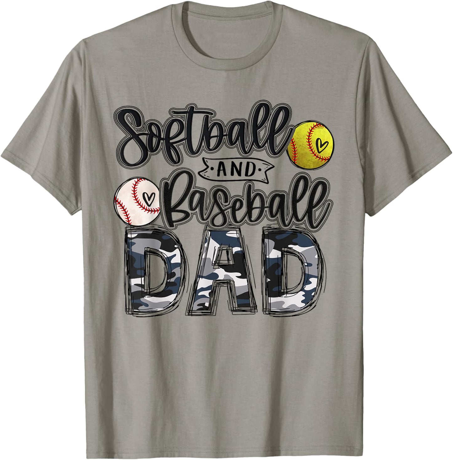 Baseball And Softball Dad of Both Softball Dad Baseball Dad T-Shirt - T-Shirt | Sand