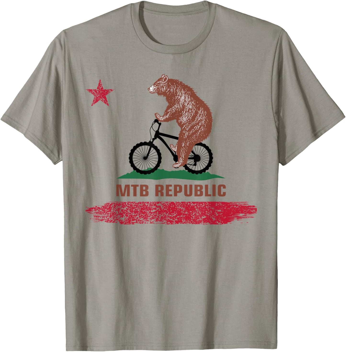 California Flag MTB Republic Mountain Bike - MTB Cyclist T-Shirt - T-Shirt | Sand