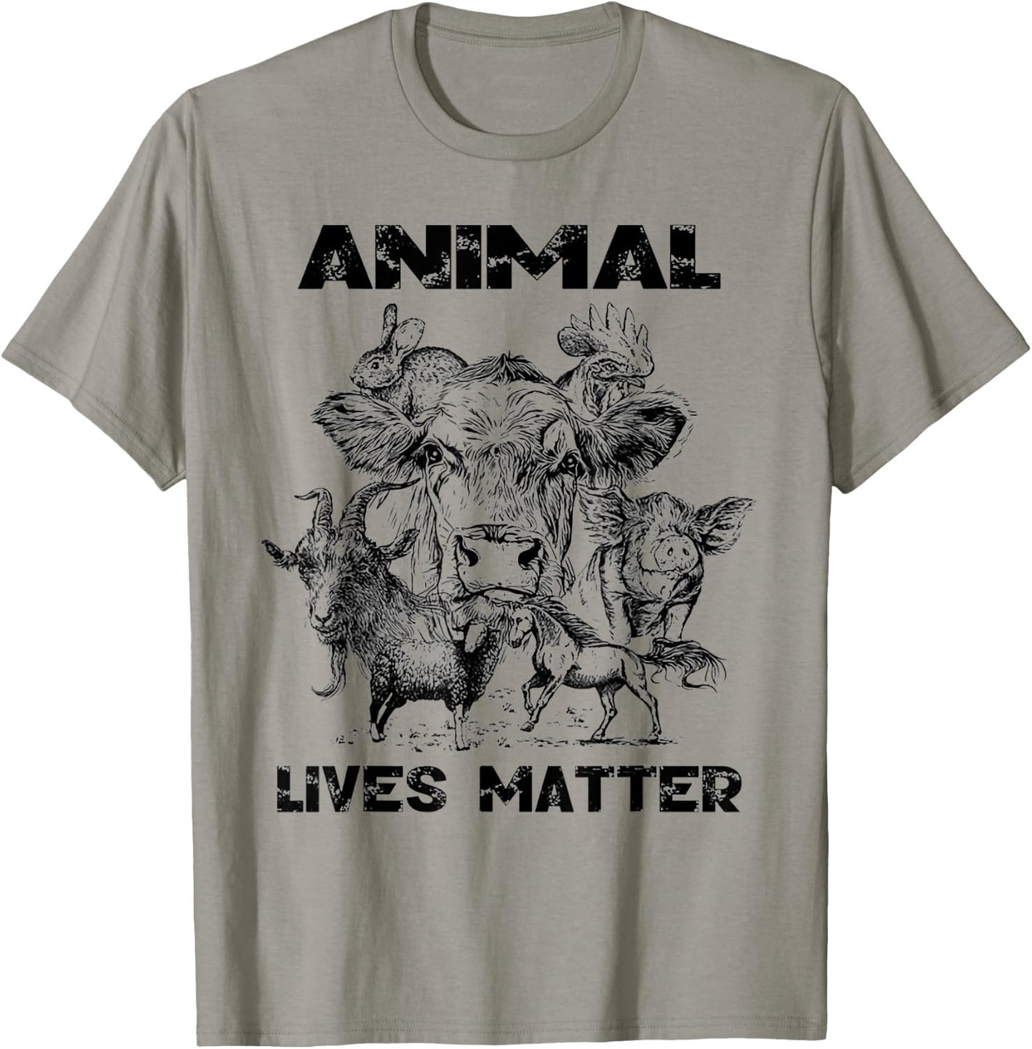 Animal Lives Matter Vegan Gift T-Shirt - T-Shirt | Sand