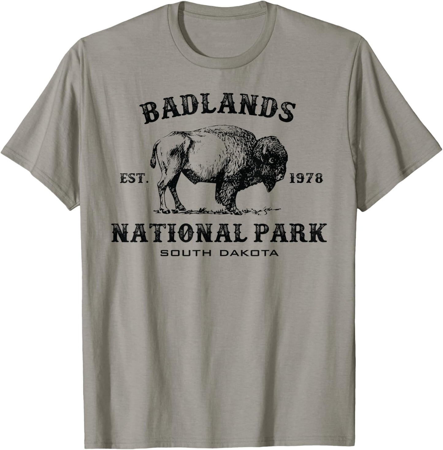 Badlands National Park South Dakota American Bison Souvenir T-Shirt - T-Shirt | Sand