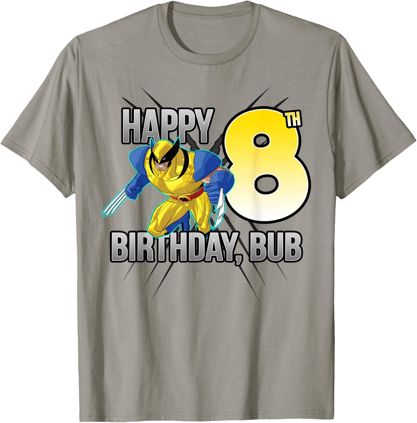 Marvel X-Men Wolverine Happy 8th Birthday Bub T-Shirt - T-Shirt | Sand