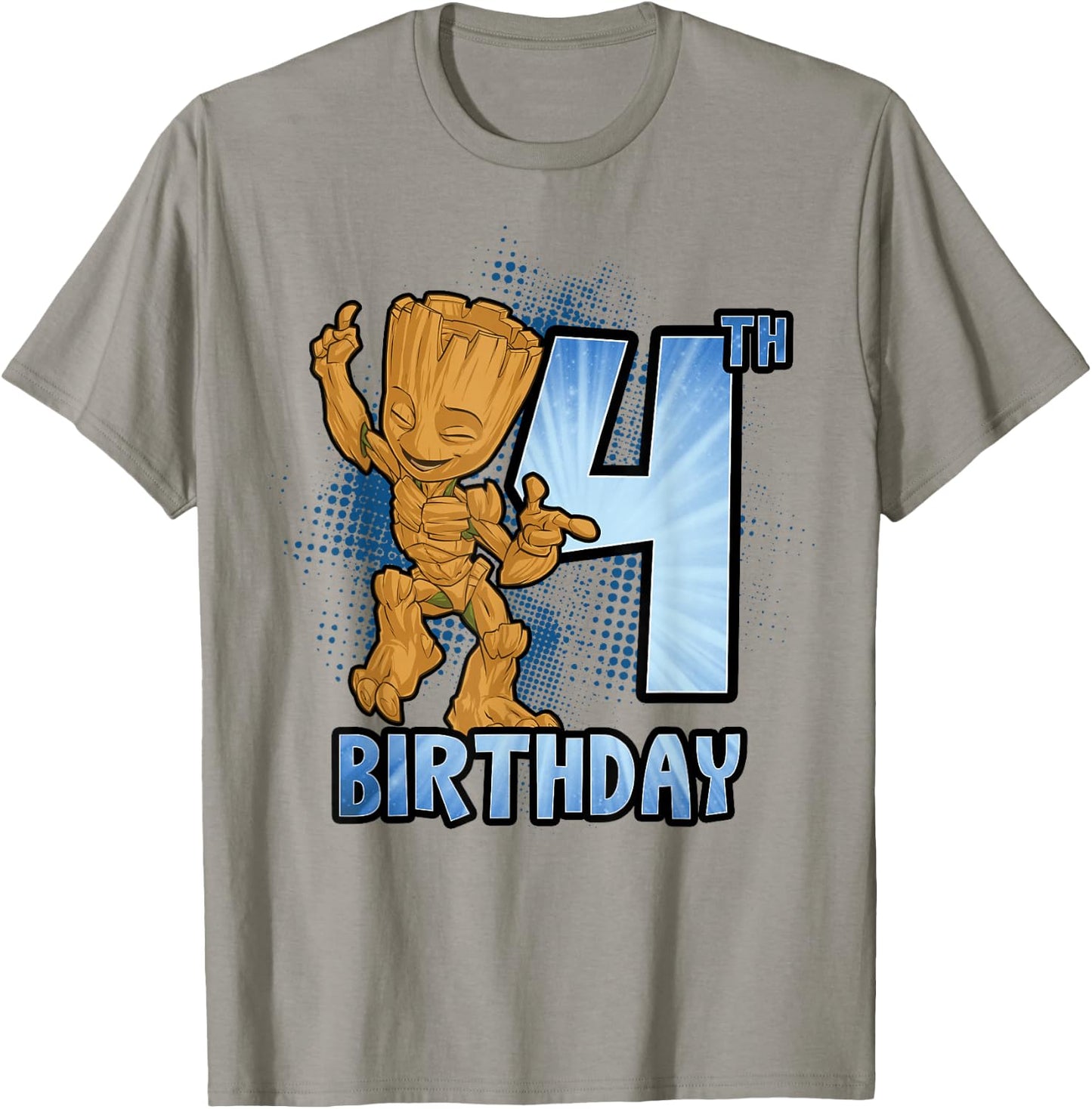 Marvel Guardians of The Galaxy Baby Groot 4th Birthday T-Shirt - T-Shirt | Sand