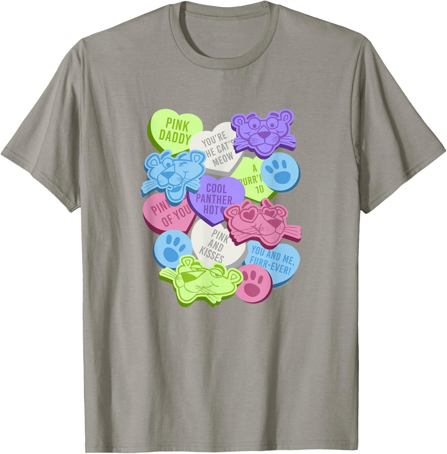 The Pink Panther Valentine's Day Candy Hearts T-Shirt - T-Shirt | Sand