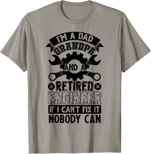 I'm A Dad Grandpa And A Retired Engineer Retirement Gift T-Shirt - T-Shirt | Sand