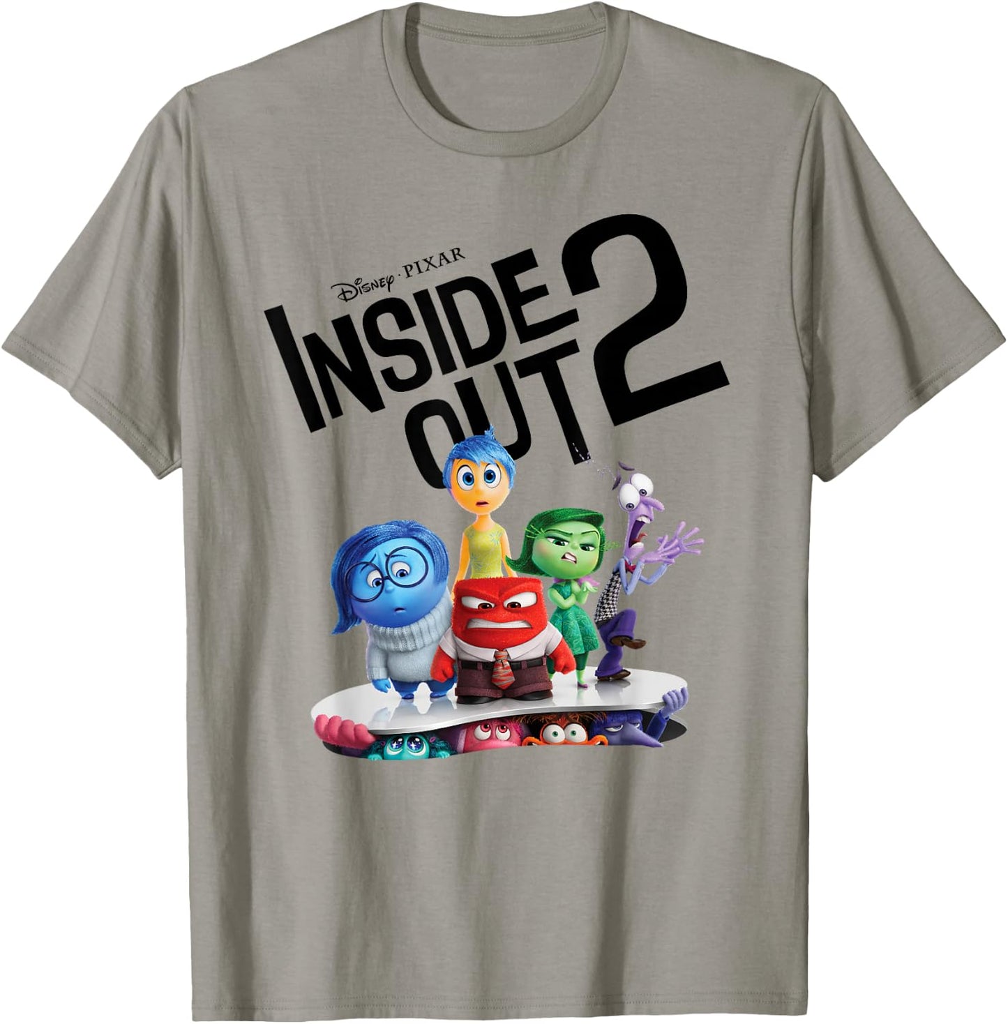 Disney Pixar Inside Out 2 Emotional Group Title Movie Poster T-Shirt - T-Shirt | Sand