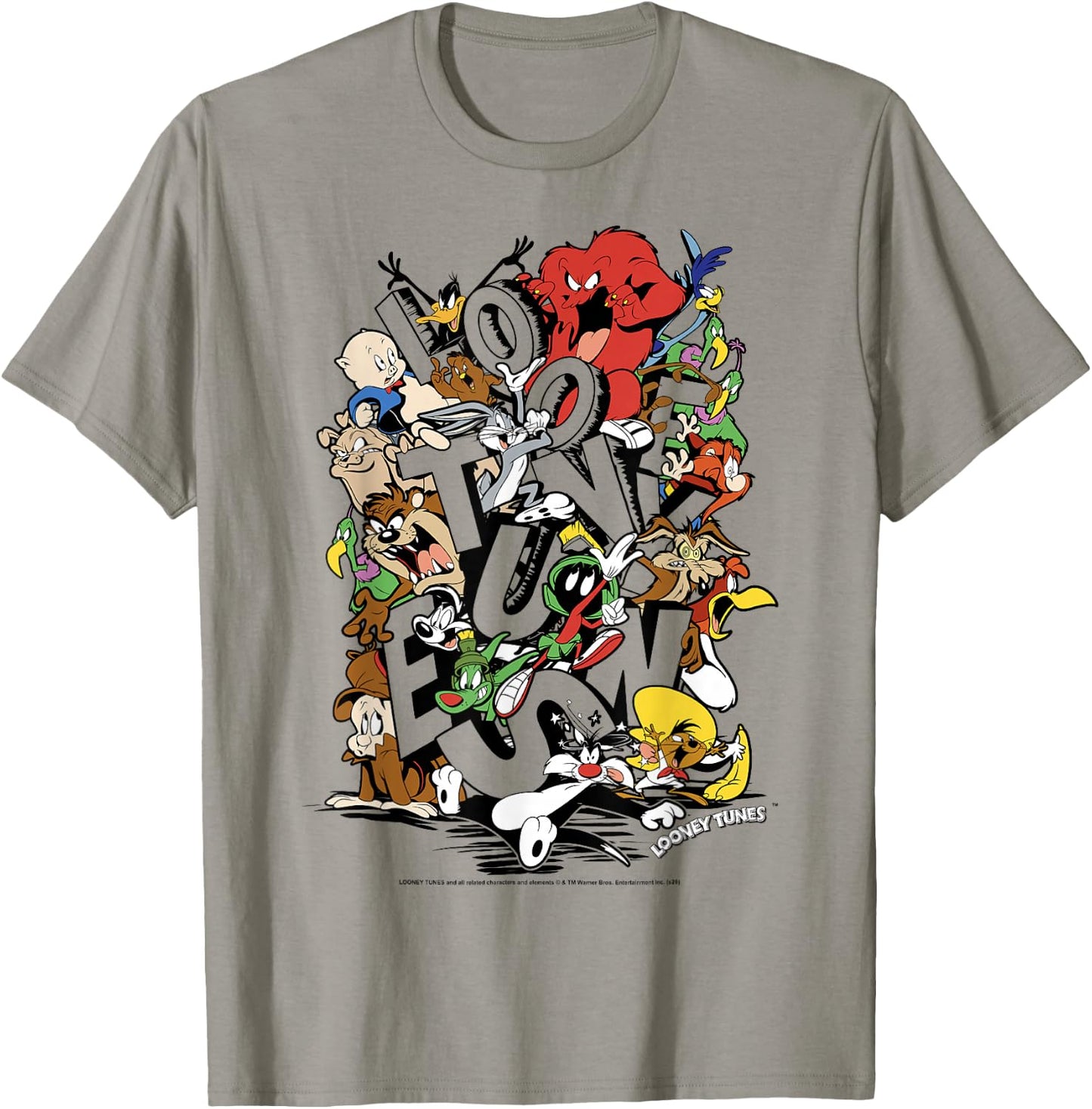 Looney Tunes Neon Group Shot Stack C1 T-Shirt - T-Shirt | Sand