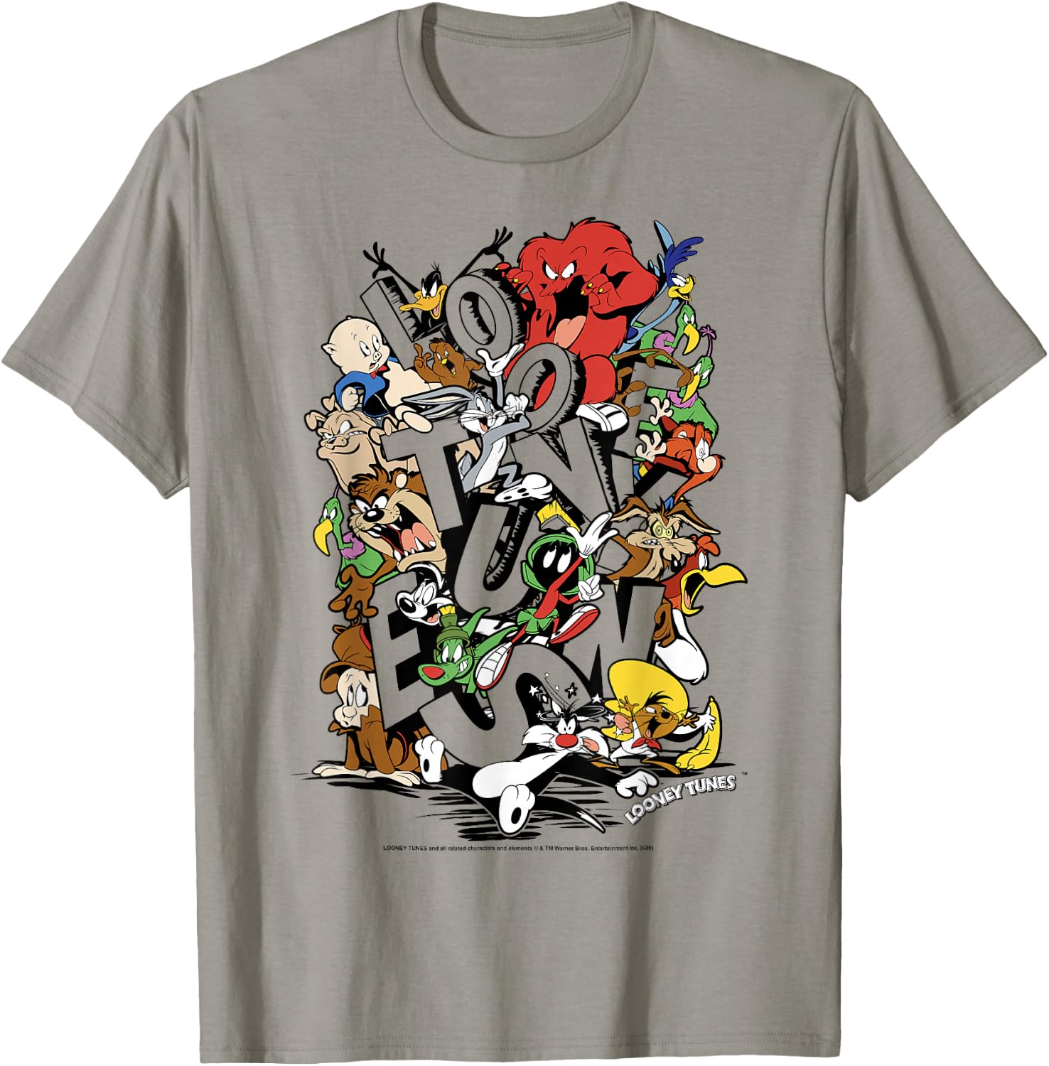Looney Tunes Neon Group Shot Stack C1 T-Shirt - T-Shirt | Sand