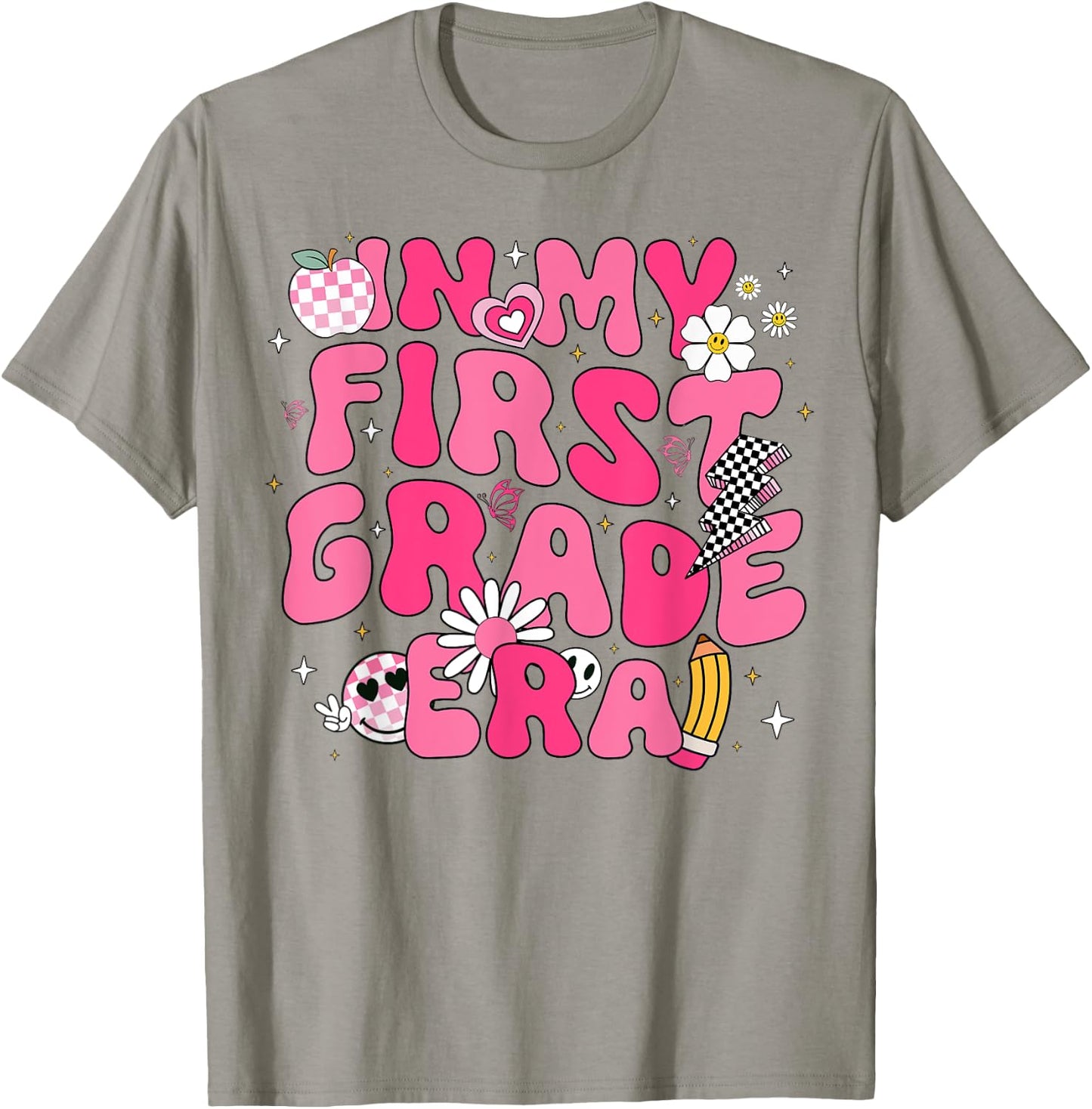 In My First Grade Era Girl Back To School 1st Grade Teacher T-Shirt - T-Shirt | Sand