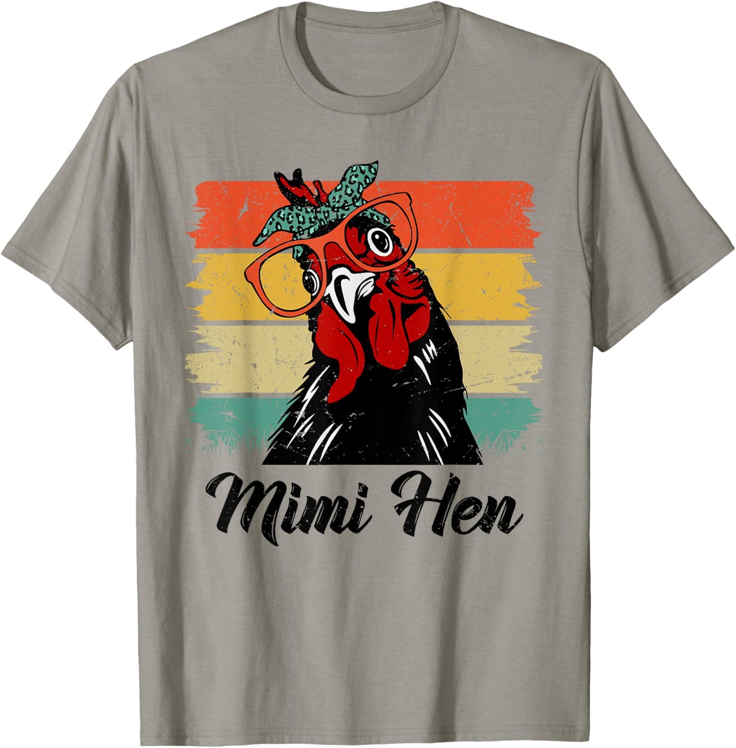 Retro Mimi Hen Chicken Mimi Chicken Lover Farmer Mothers Day T-Shirt - T-Shirt | Sand