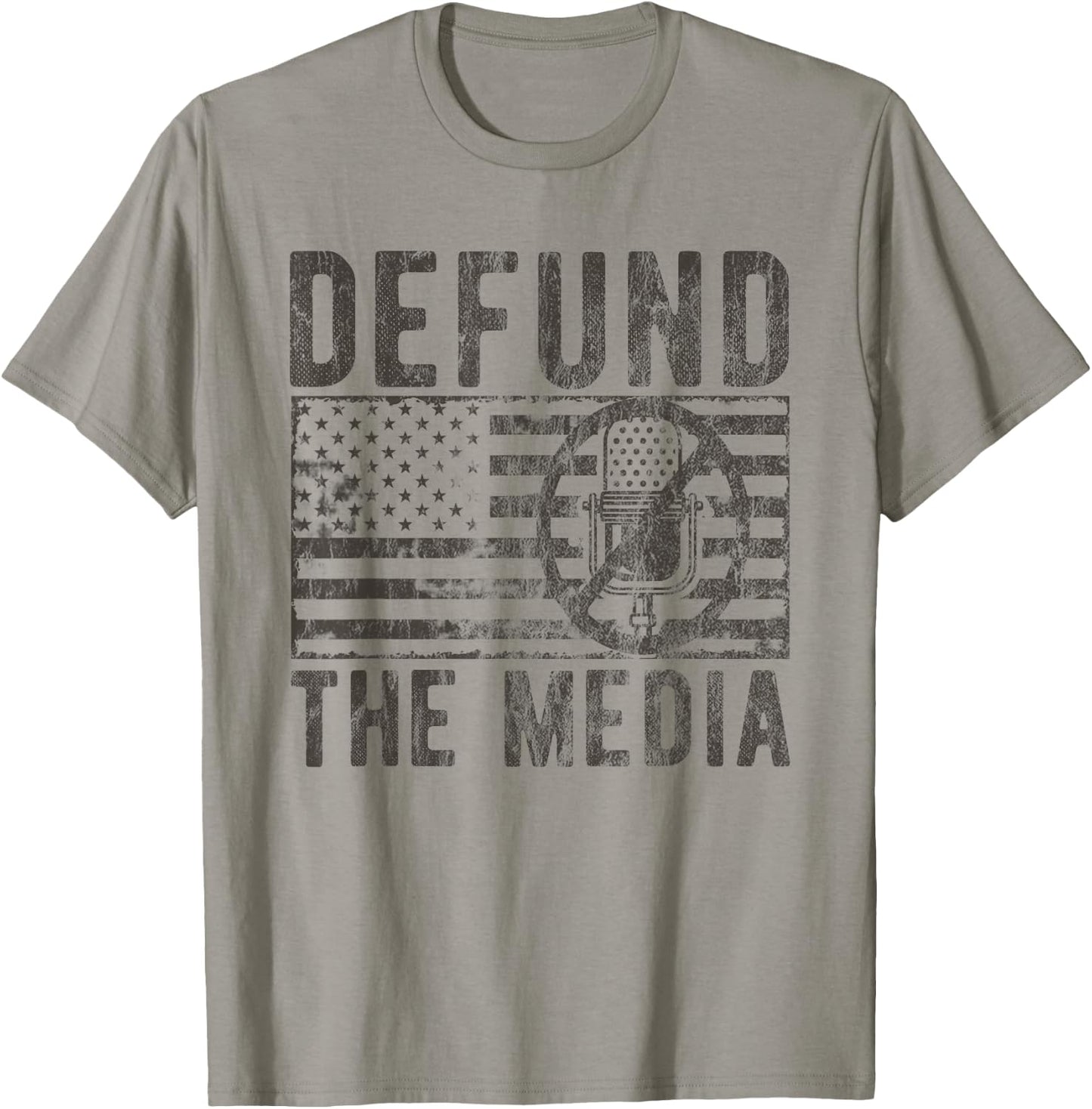 Anti Fake News Political Protest Distressed Defund The Media T-Shirt - T-Shirt | Sand