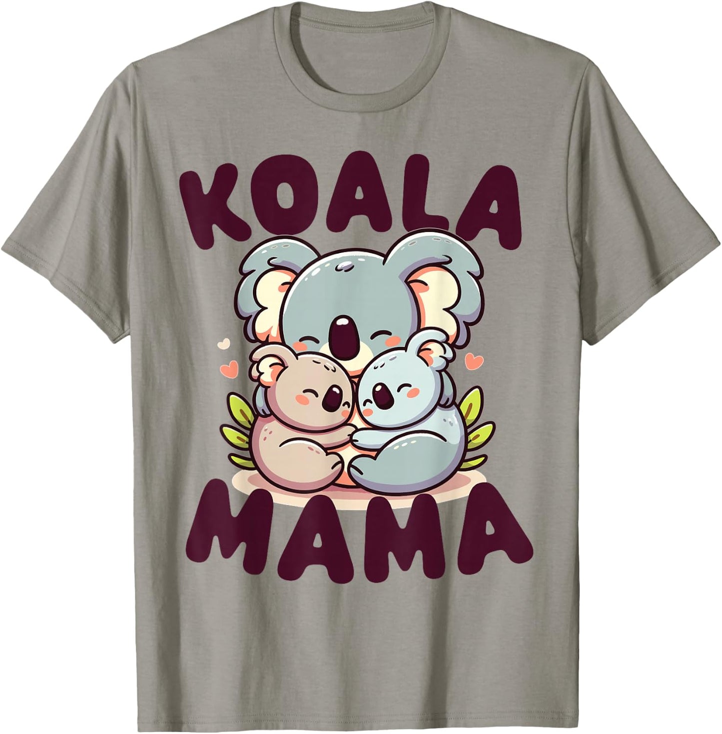 Koala Mama Mother of Two Girls or Boys Kawaii Cute Family T-Shirt - T-Shirt | Sand
