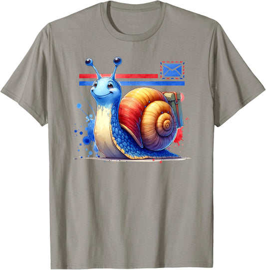 Snail mail Mailman Funny snail Postman Delivery man T-Shirt - T-Shirt | Sand