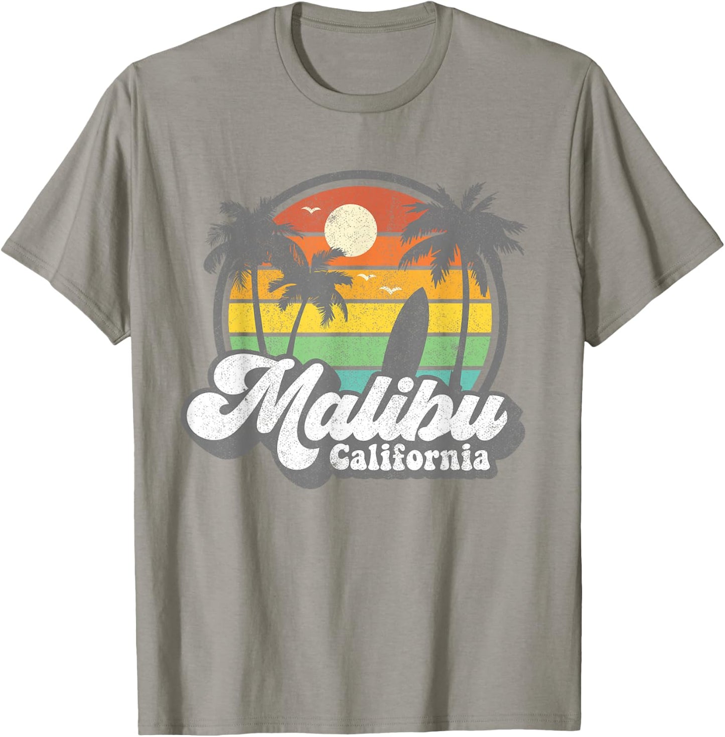 Vintage Malibu Beach California CA Surfing Retro Surf Gift T-Shirt - T-Shirt | Sand