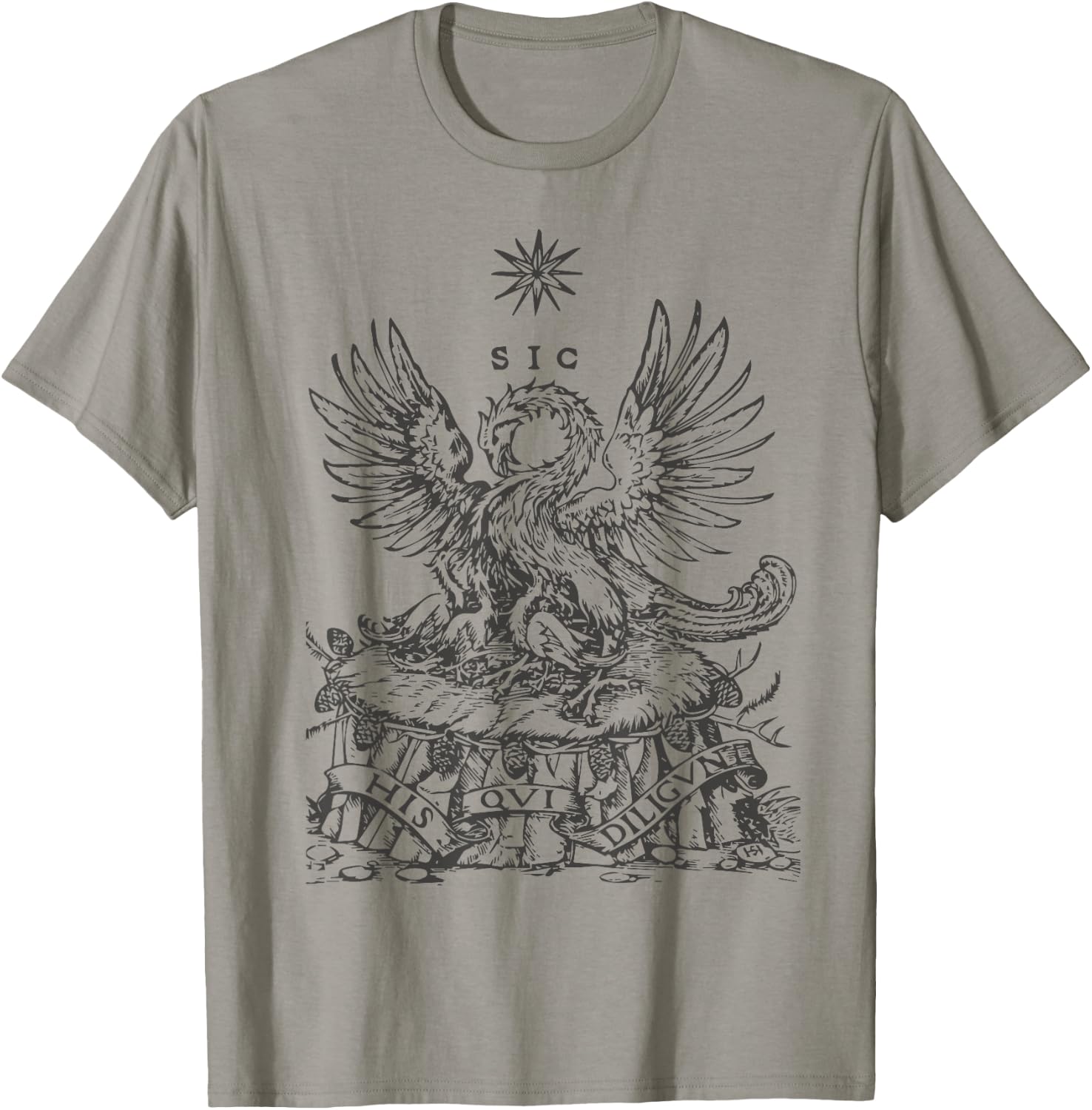 Pelican Traditional Latin Mass Catholic Symbols Woodcut T-Shirt - T-Shirt | Sand