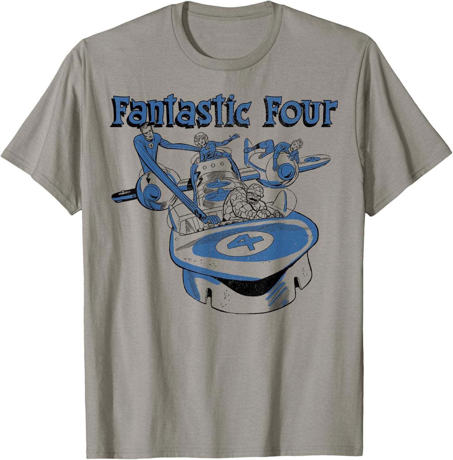 Marvel Fantastic Four Group Shot Fantasticar T-Shirt - T-Shirt | Sand