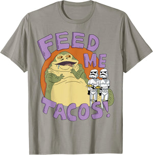 Star Wars Jabba The Hutt Feed Me Tacos Doodle T-Shirt - T-Shirt | Sand